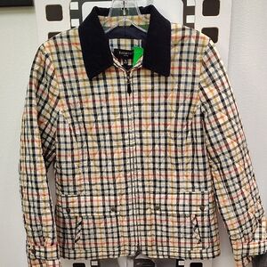 Talbots Multicolor Plaid Jacket with Dark Collar